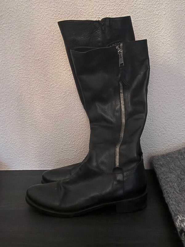 Maripe Svart leður stigvél