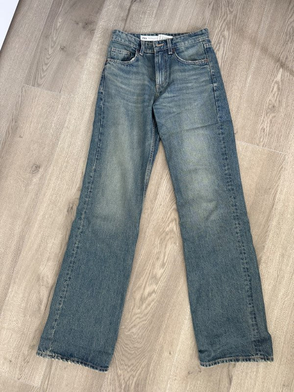 Zara bláar gallabuxur