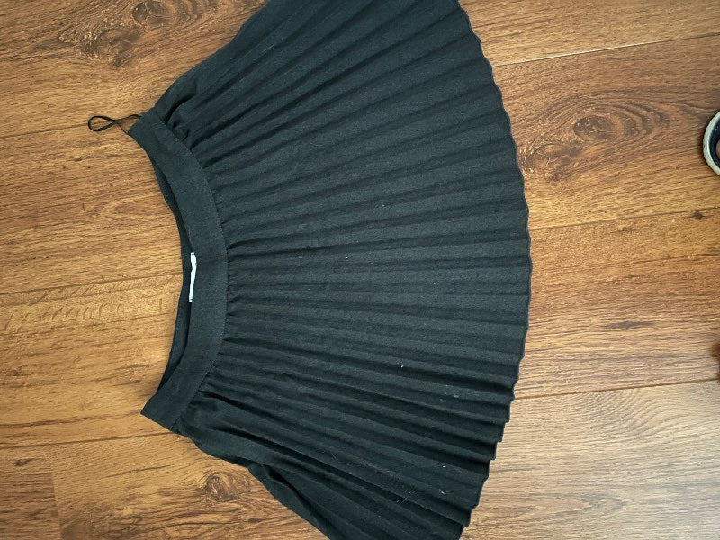 Grey Pleated Mini Skirt