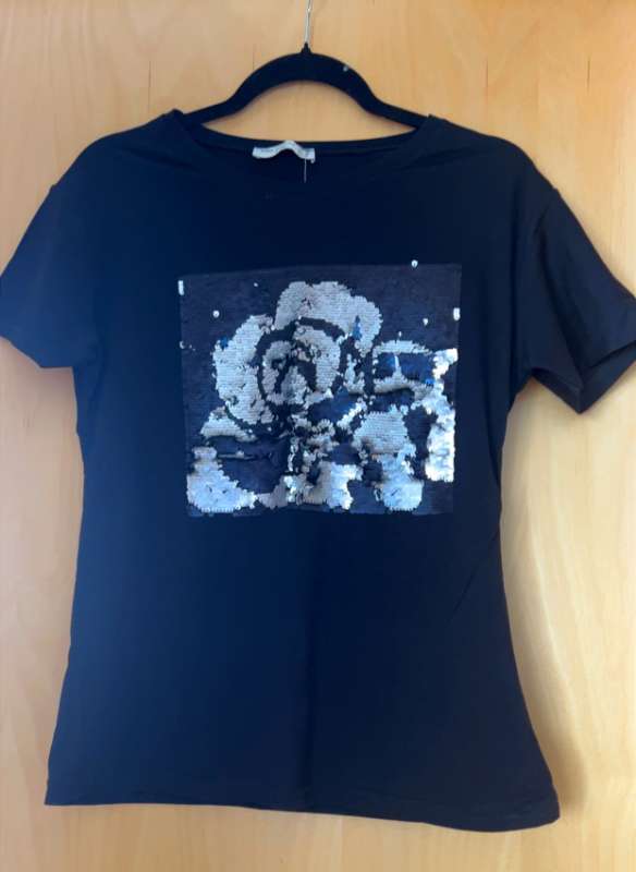 Zara Basic ( Glitter Black TShirt)