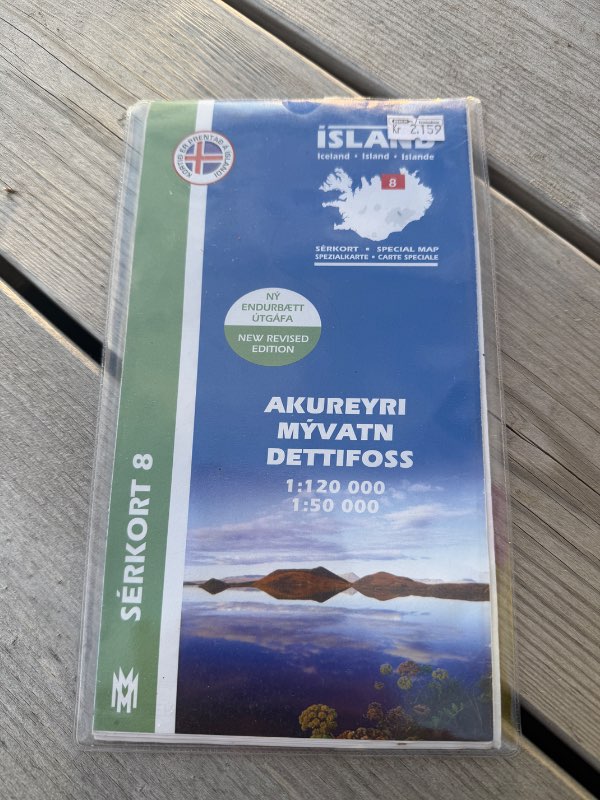 Sérkort akureyri Mývatn Dettifoss 1:50 000 Map