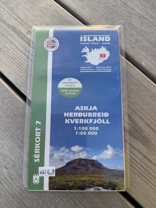 Sérkort 7 Askja Herðubreið Kverkfjöll 1:50000 map