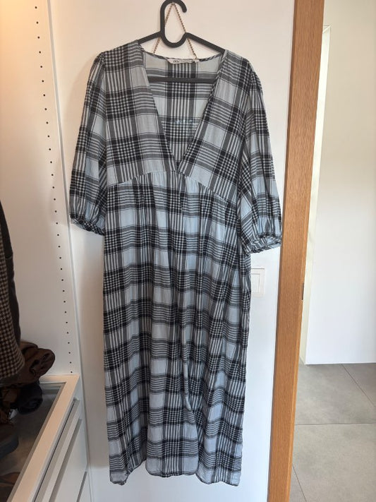 Blár köflóttur kjóll - Zara