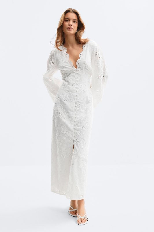 Gina Tricot hvítur kjóll (ónotaður)