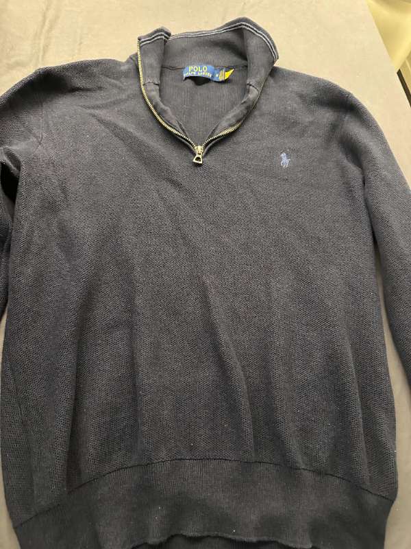 Polo ralph lauren hálfrennd peysa blá
