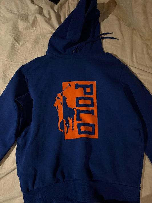 Ralph Lauren Polo - blá hettupeysa