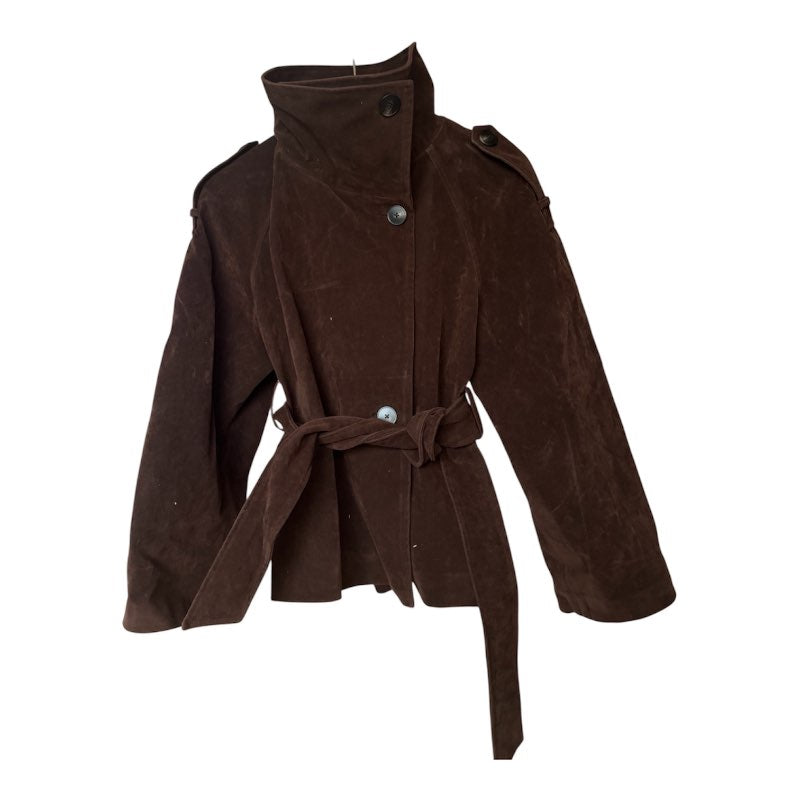 Gina tricot faux suade jakki brúnn st s