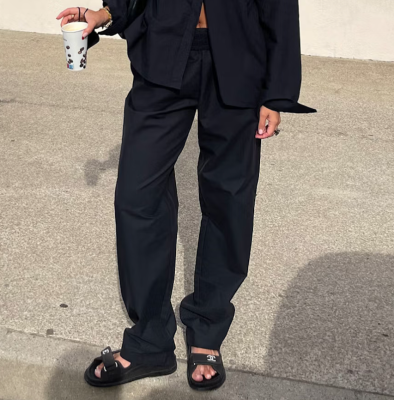 Svartar Djerf Avanue Breezy Pants (Tall)