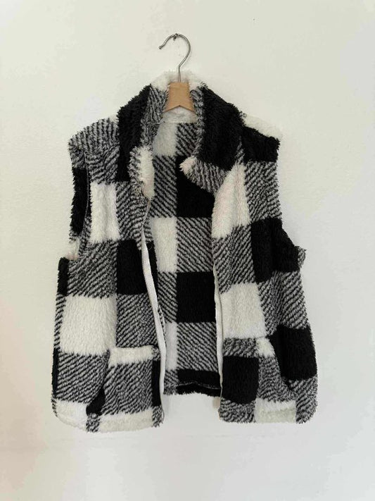 Black and white vest