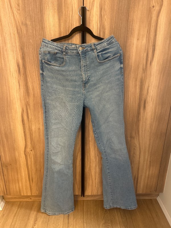 Zara flare bláar gallabuxur