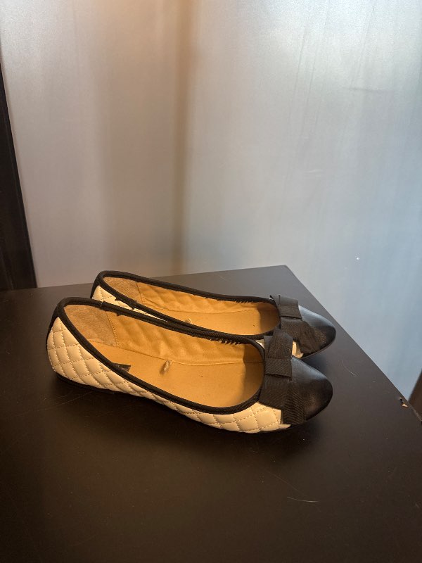 Ballerina skór hvítir og svartir