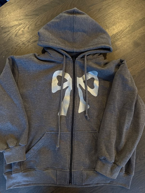 .grá hettipeysa m rennilás