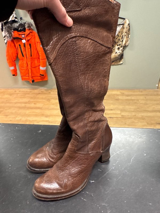 Brún Leður Boots