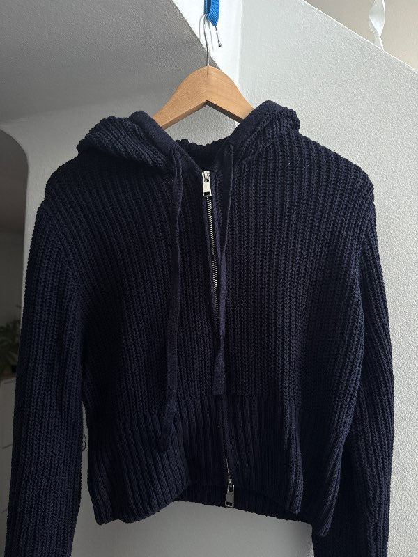 Blue knitted sweater