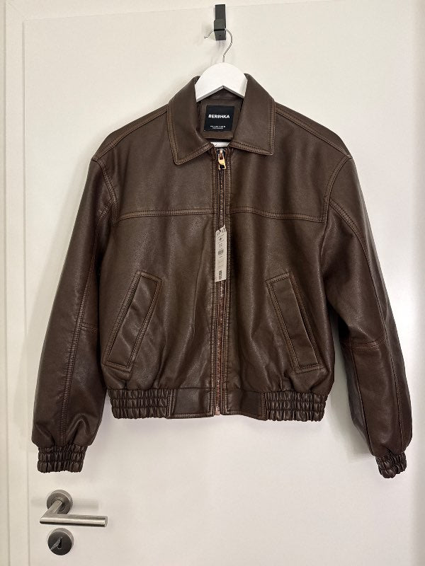 Brún Bershka leðurjakki