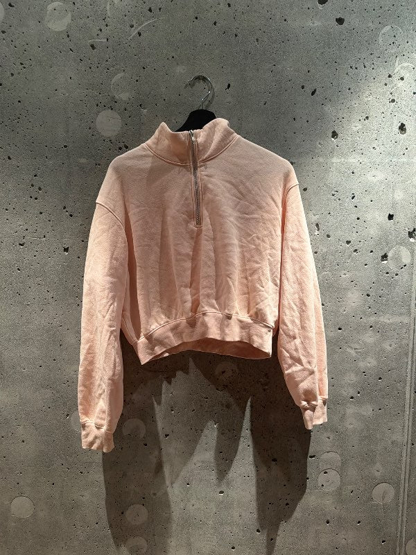 Bleik half zip peysa