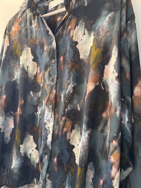 Primark munstruð satínskyrta ónotuð