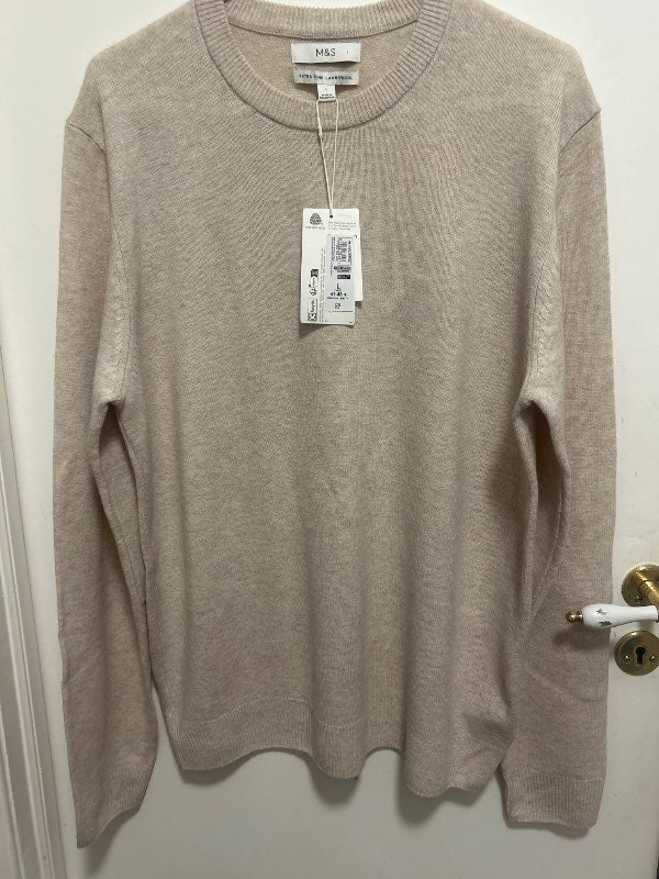 M & S xtra fine lambs wool cream sweater(new)