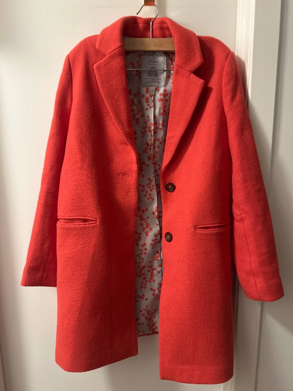 Joules poppy wool coat