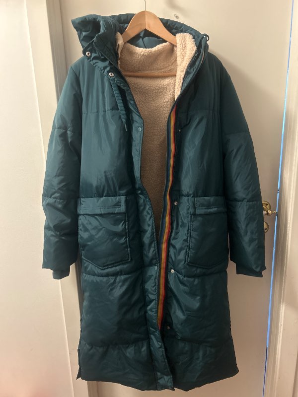 Green down coat