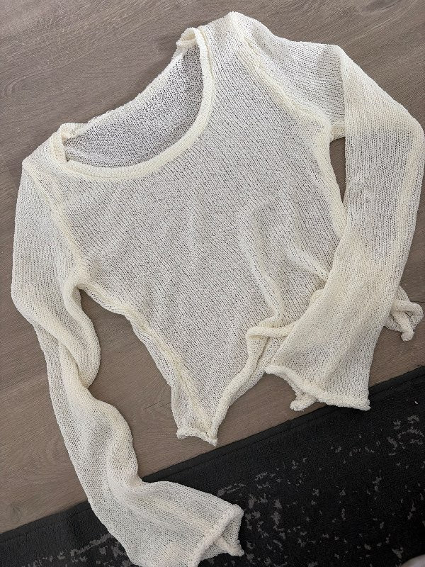 Knit peysa hvít