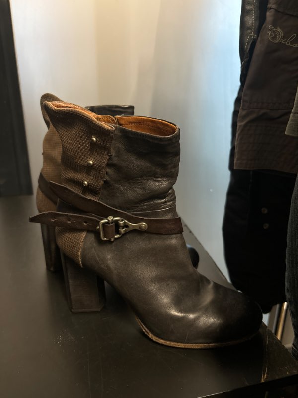 Leður boots brún