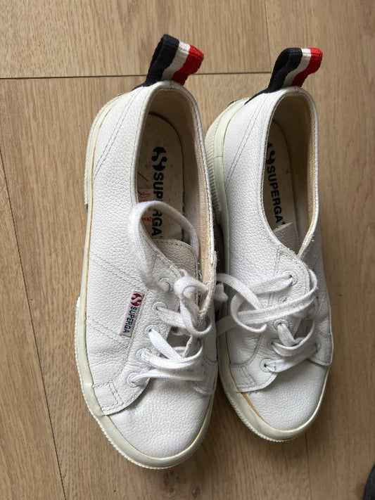 SUPERGA hvítir leður
