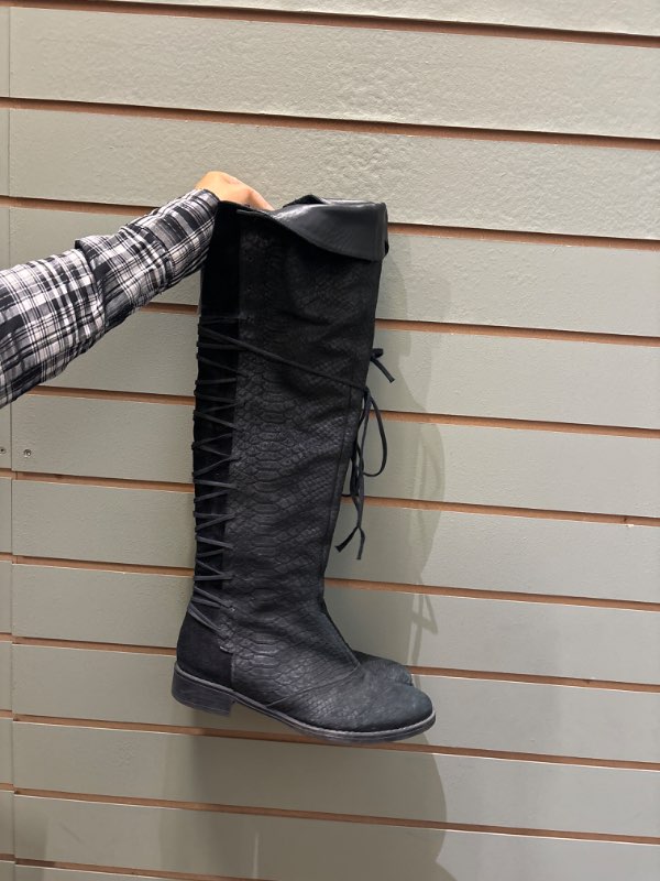 Leðurboots svört