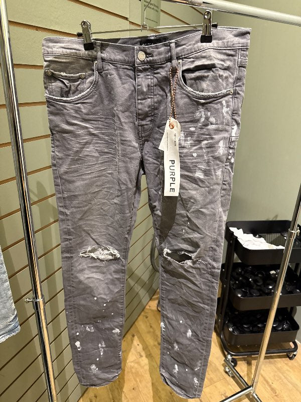 Purple jeans grey