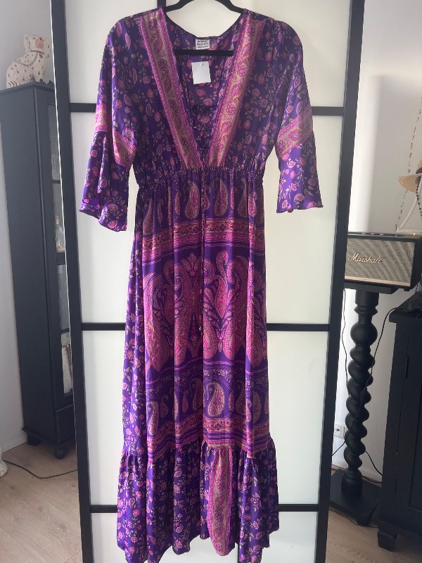 Silk dress long purple