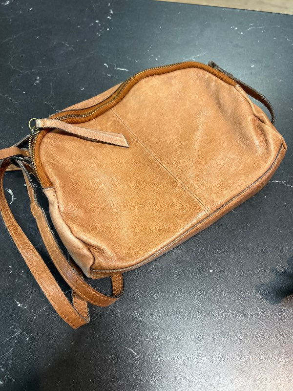 Leður taska beige