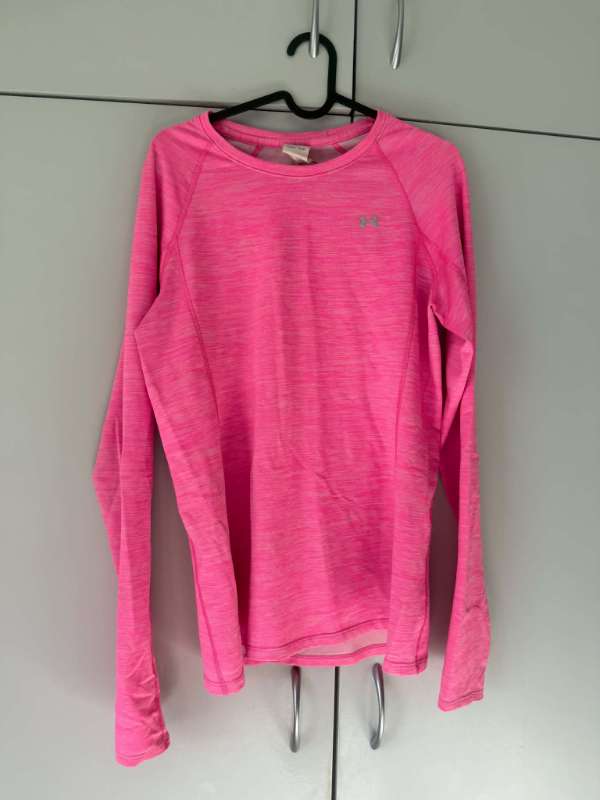 Under Armour síðerma íþróttabolur, bleikur
