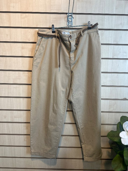 zara beige buxur