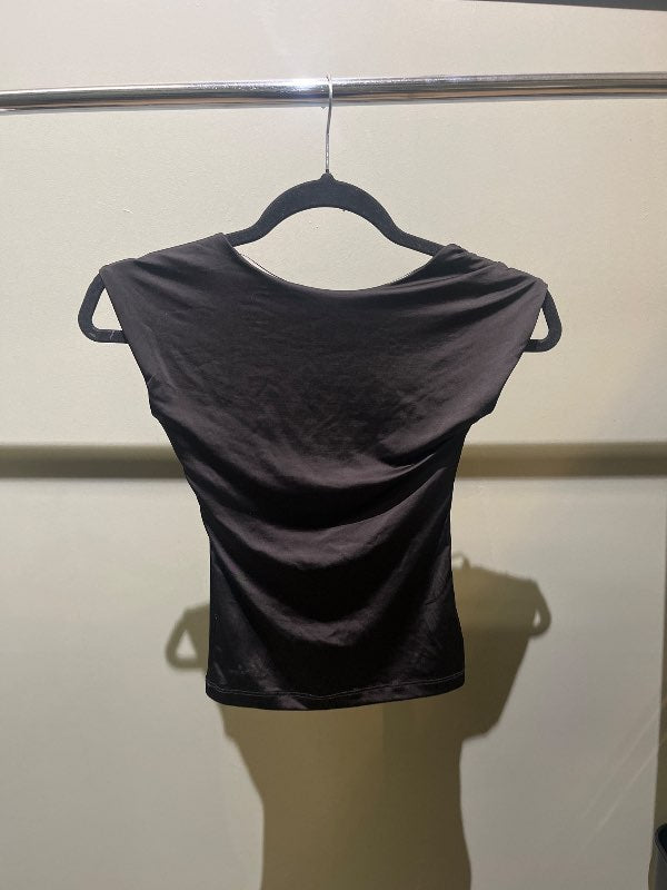 Stradivarius, svartur bolur með opið bak