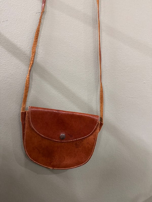 Vintage Brún Leðurtaska