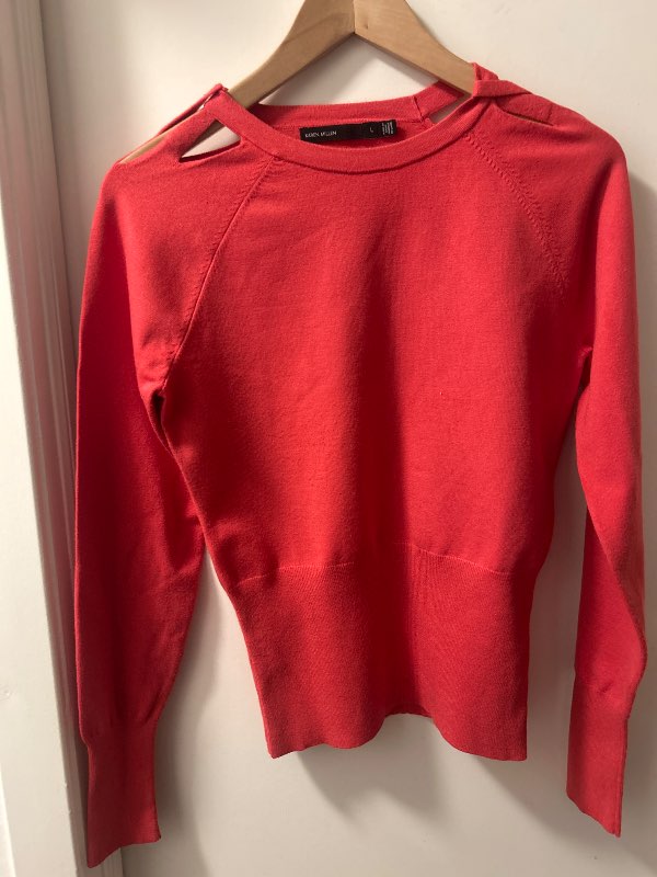 Karen Mullen pink sweater