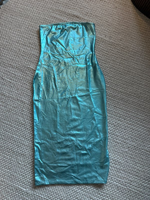 Nakd blár metallic tube kjóll