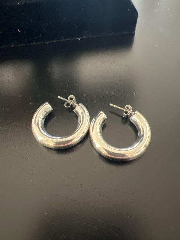 Silver loop earrings
