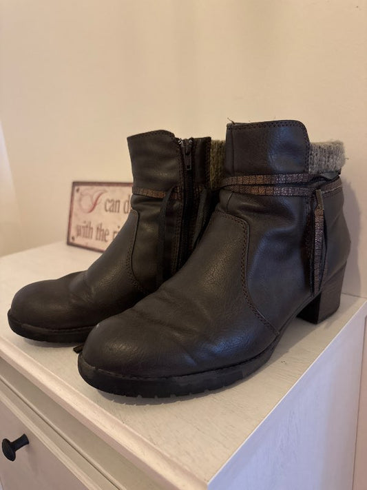 Brún leður boots
