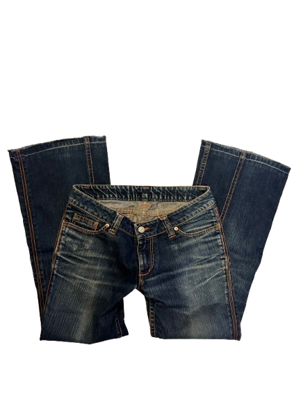 Vintage gallabuxur gylltir saumar